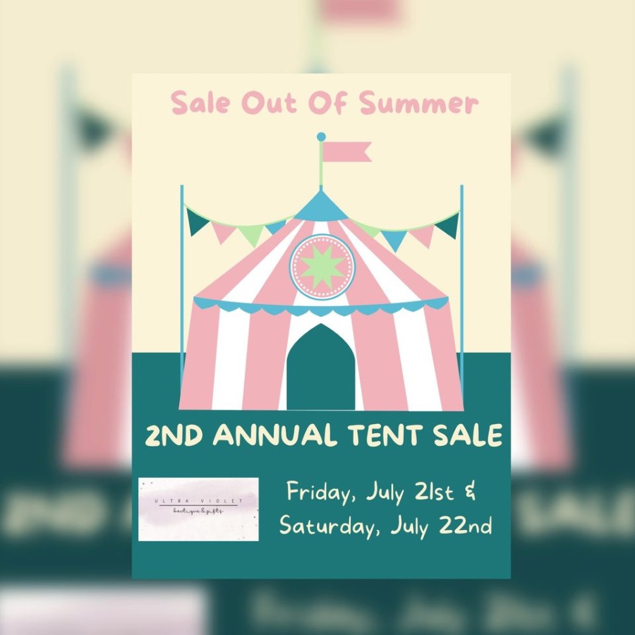Ultra Violet Boutique and Gifts Sale Out Of Summer Tent Sale